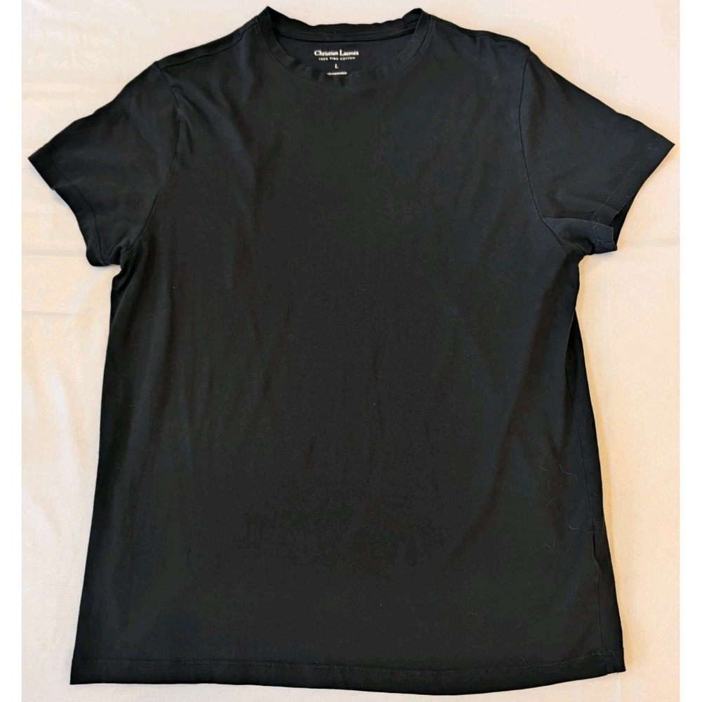 Christian Lacroix Mens Large Black 100% Pima Cotton Short Sleeve T-Shirt EUC